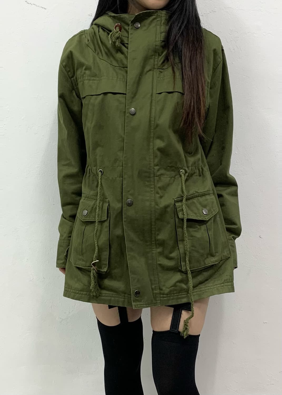 [TIJISHOP] 그린 y2k 야상 후드 자켓 상품이미지3