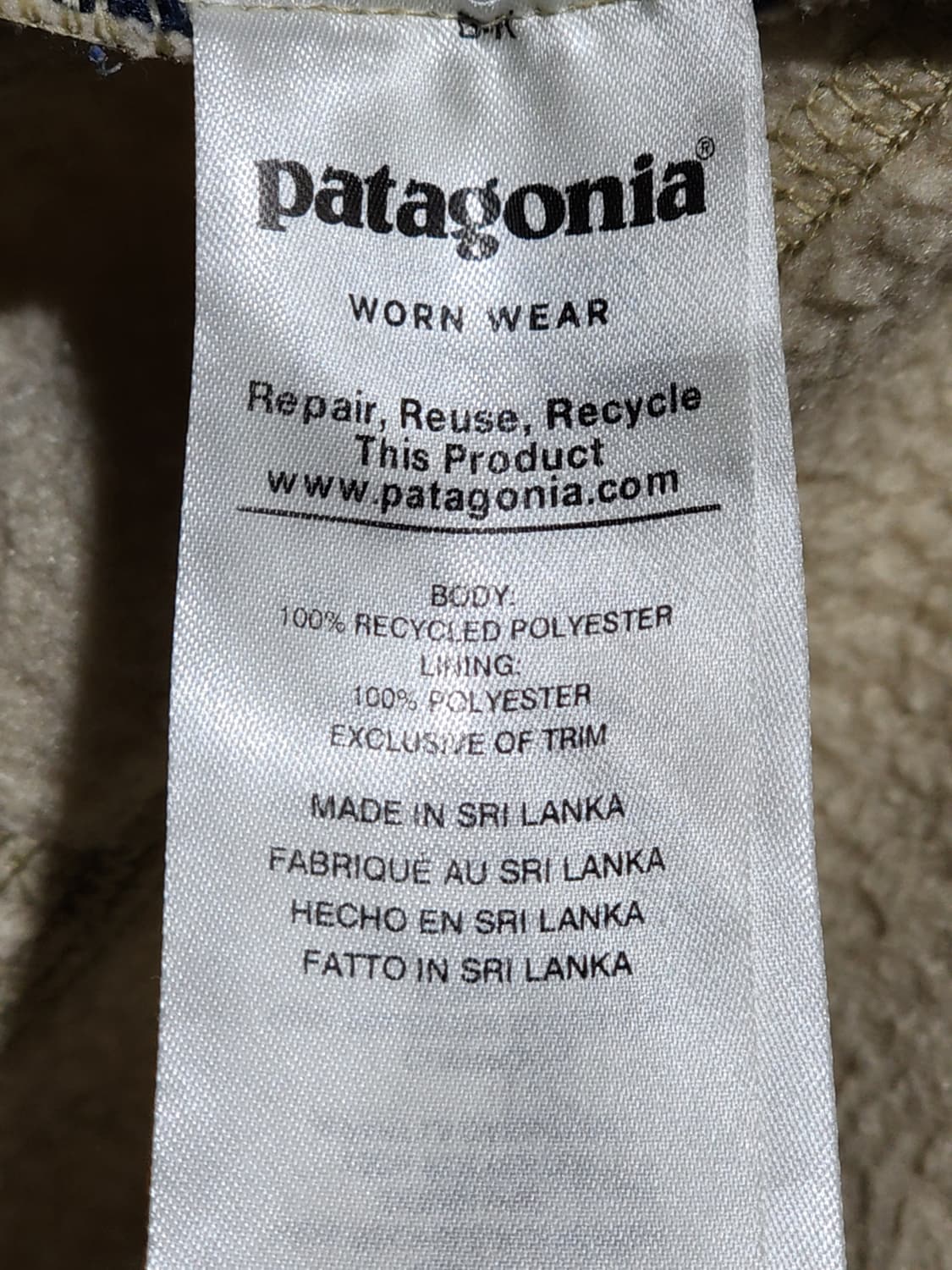 (S) 파타고니아 플리스 점퍼 베이지 뽀글이 후리스 자켓  상품이미지5