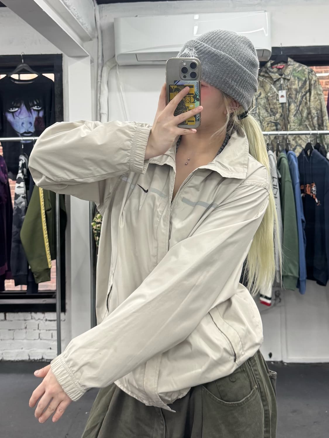 나이키 올드스쿨 베이지 바람막이 상품이미지5