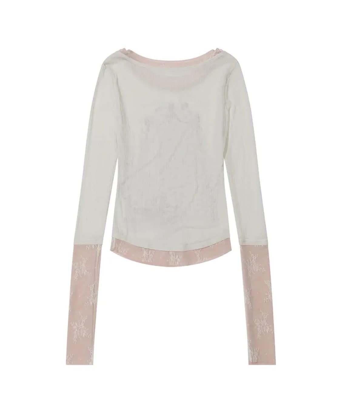 스컬프터 Triple Lace Layered Tee Ivory 상품이미지2