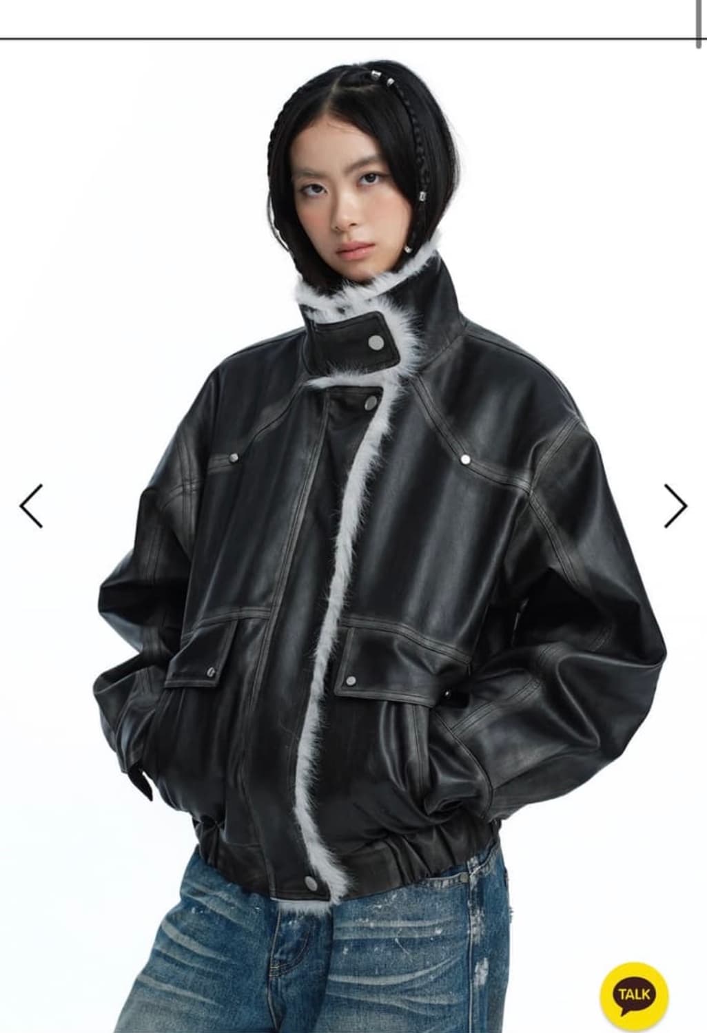 러프넥 무스탕 그레이 s 상품이미지1