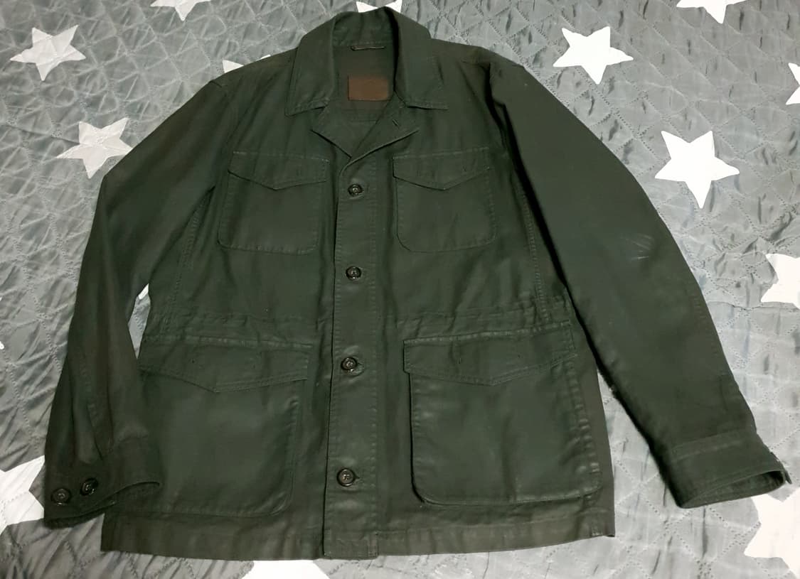 (희귀매물) 마시모두띠 왁스 필드자켓 올리브 그린 (L) 상품이미지1