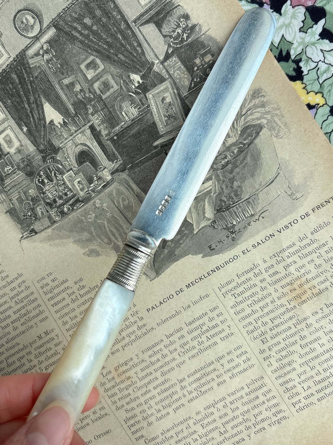 영국 앤틱 실버플레이트 핸드 인그레이빙 자개 커트러리세트 상품이미지4