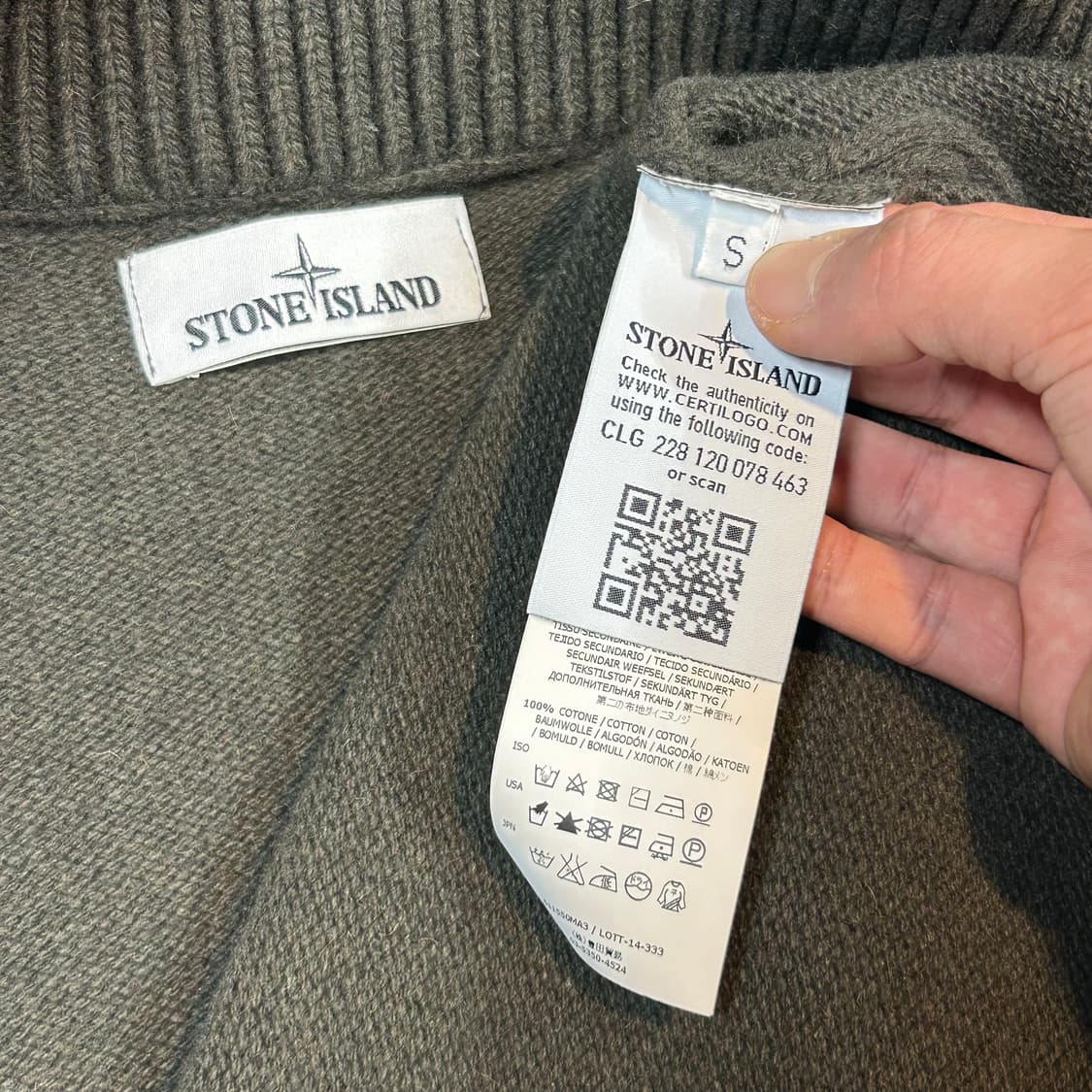 S) 스톤아일랜드 2way 지퍼 울 스웨터 올리브 상품이미지9