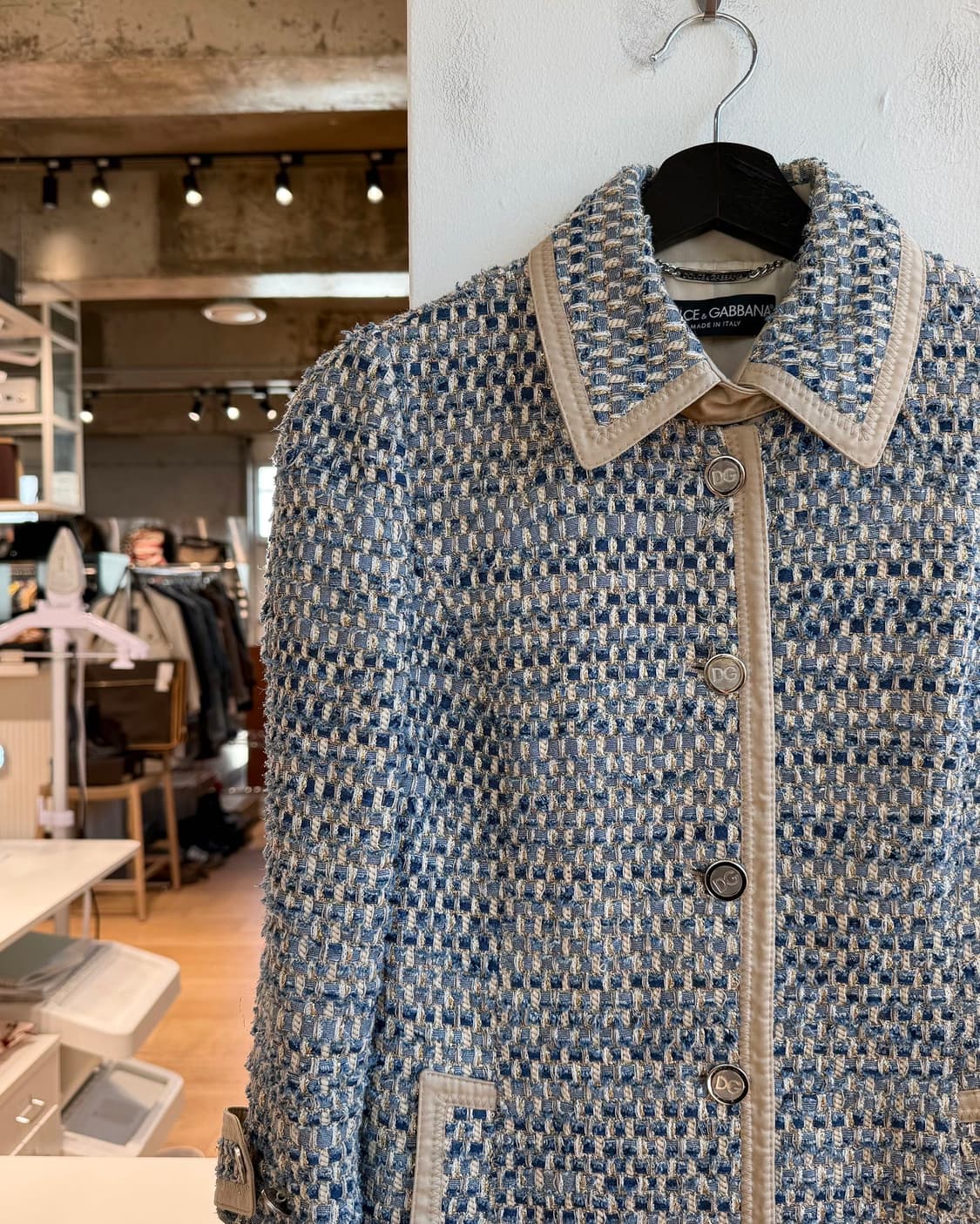 돌체앤가바나 블루 코튼 트위드 자켓 상품이미지4