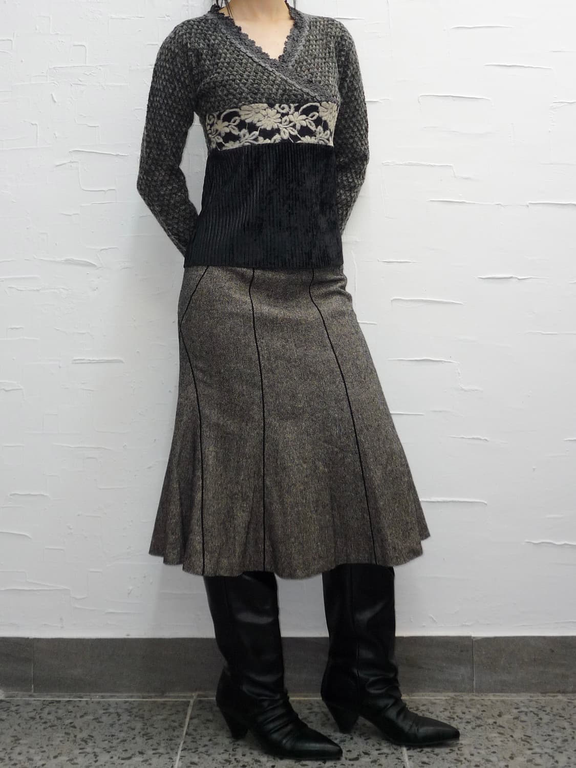charcoal bloom knit 상품이미지2
