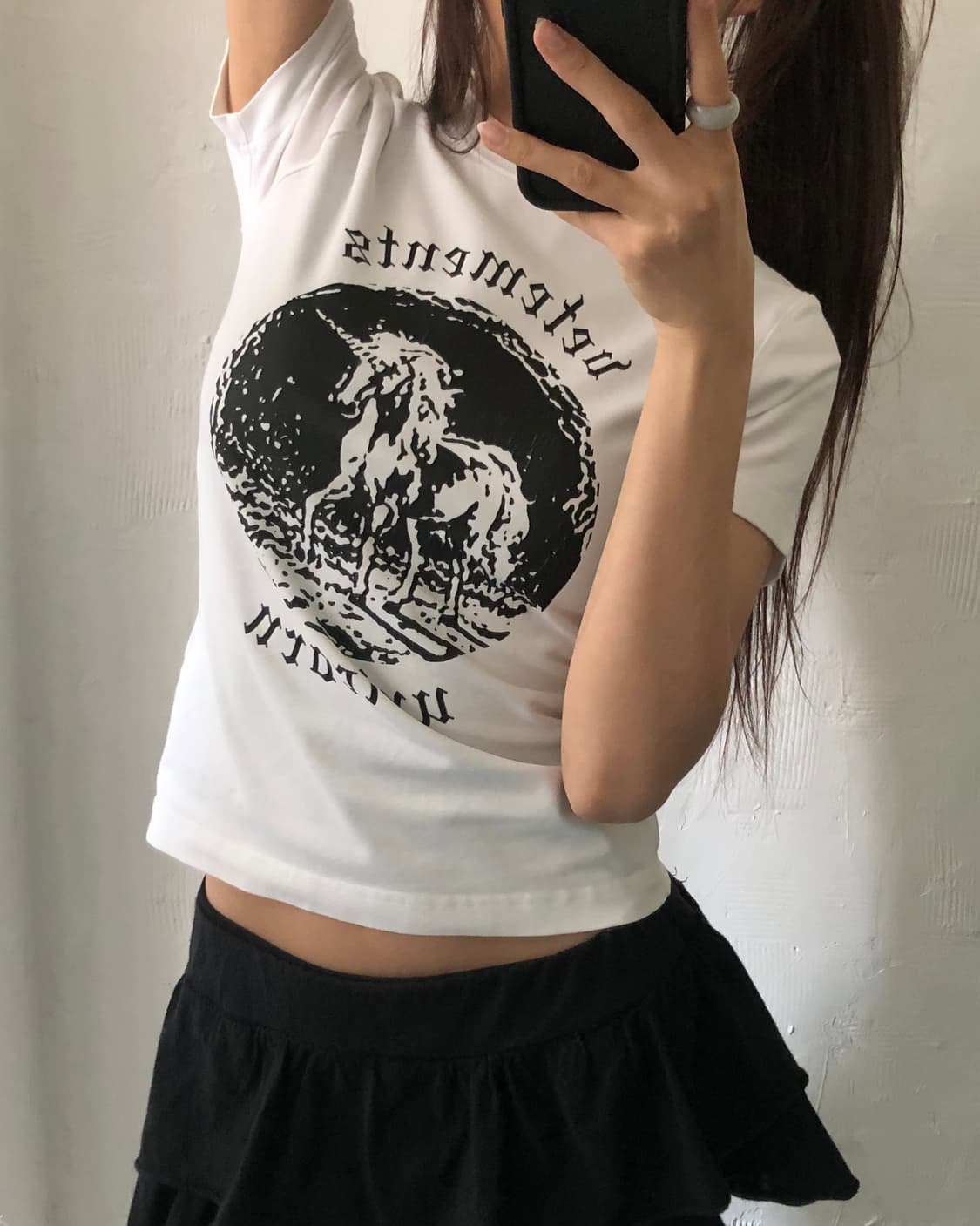 Vetements 베트멍 화이트 더블 유니콘 티셔츠 상품이미지2