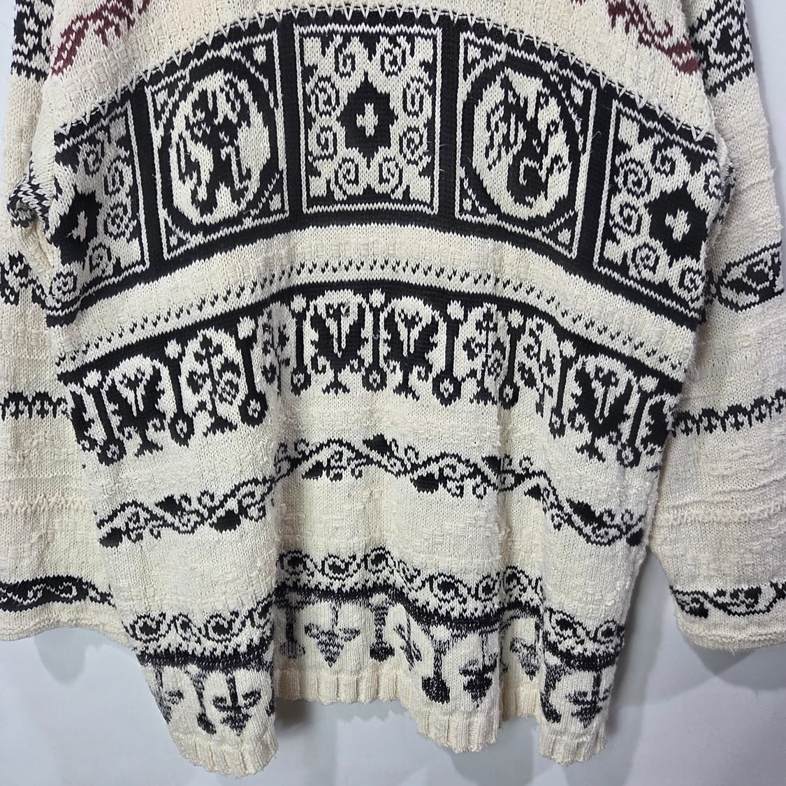 [Kenzo] 90's 겐조 자카드 패턴 코튼니트 상품이미지4