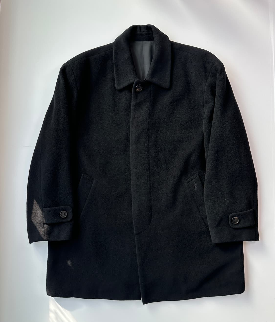 입생로랑 울 앙고라 블랙 코트 xl  상품이미지1