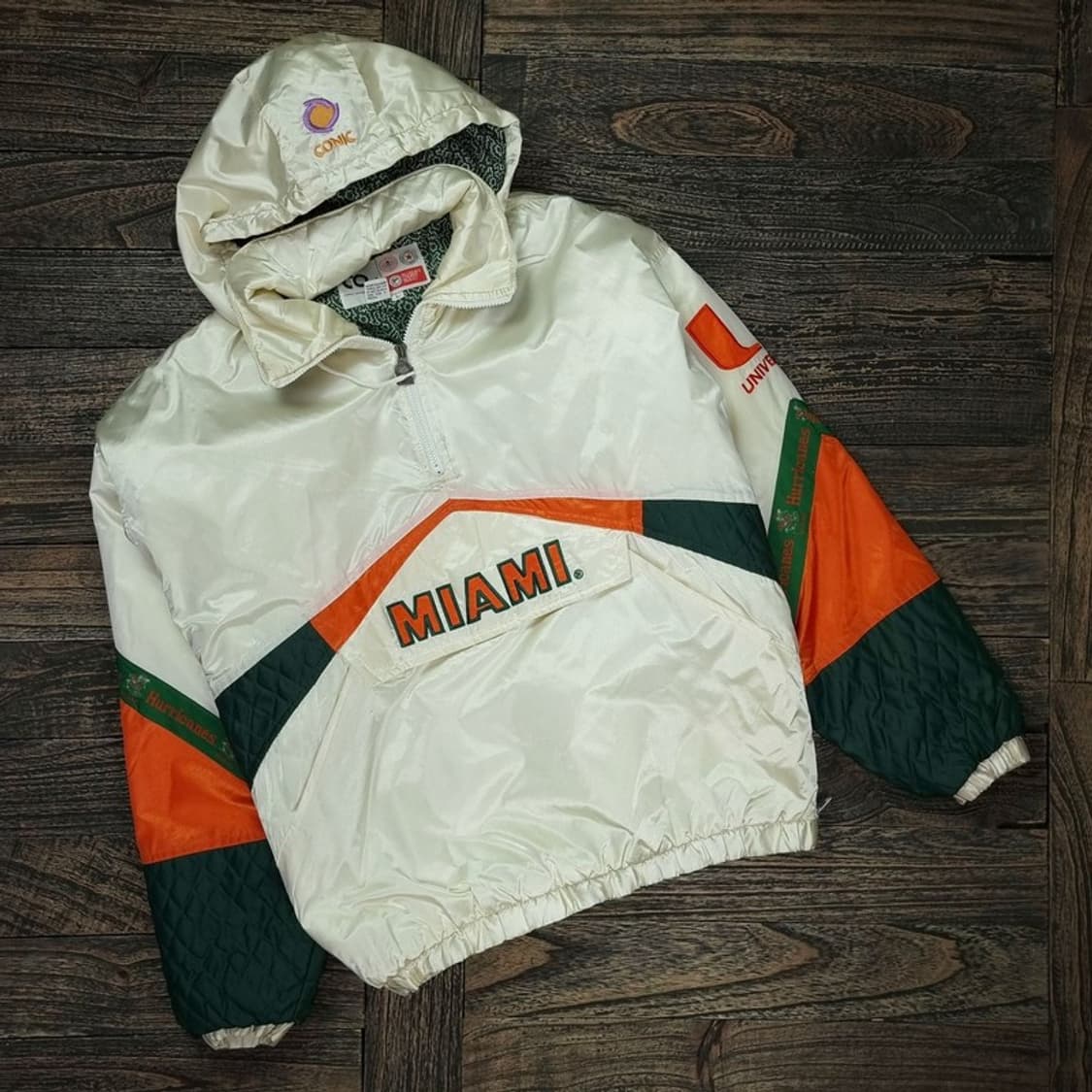 90's 올드스쿨 마이애미 허리케인 오버핏 후드 아노락 자켓 M15801 상품이미지1