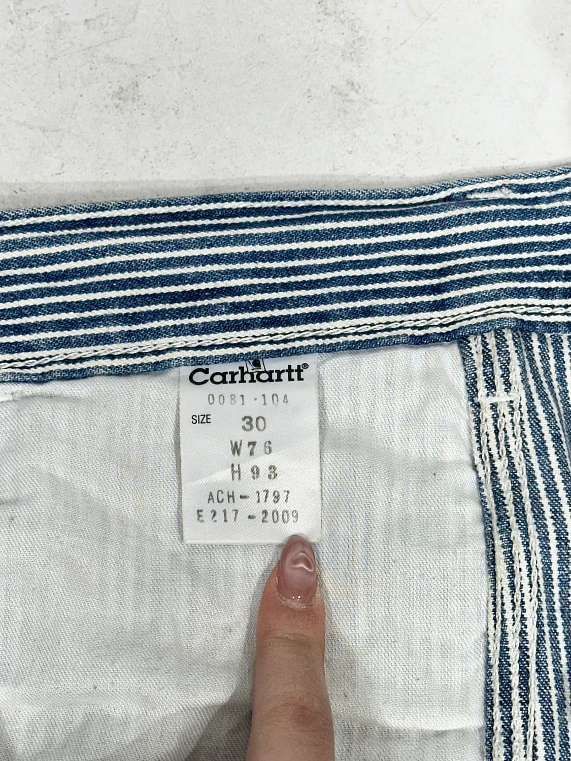 칼하트 블루 히코리 카펜터 와이드 워크 팬츠 30 상품이미지7