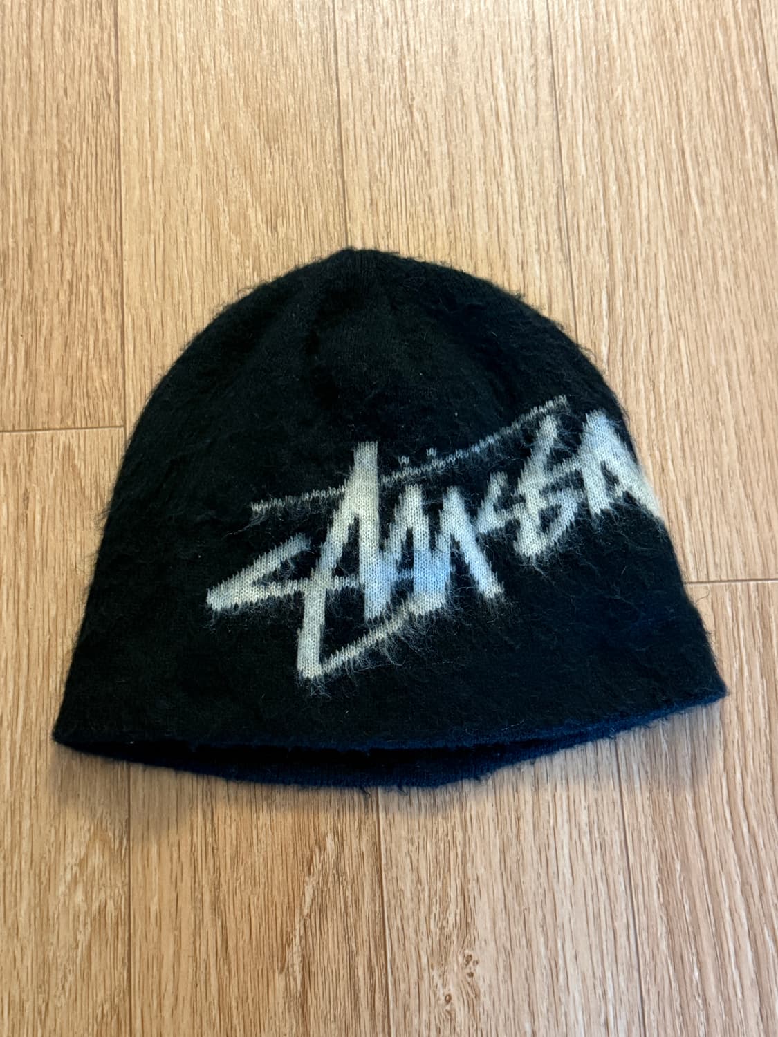 스투시 브러쉬드 아웃 스탁 스컬캡 비니 블랙 상품이미지1