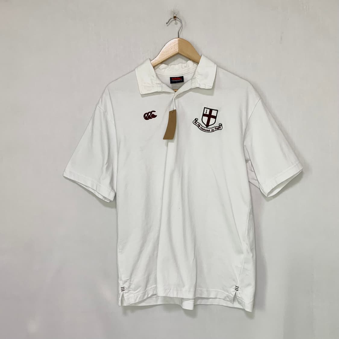 Canterbury 캔터베리 패치 반팔 카라티 화이트 폴로티 L 남녀공용 상품이미지1