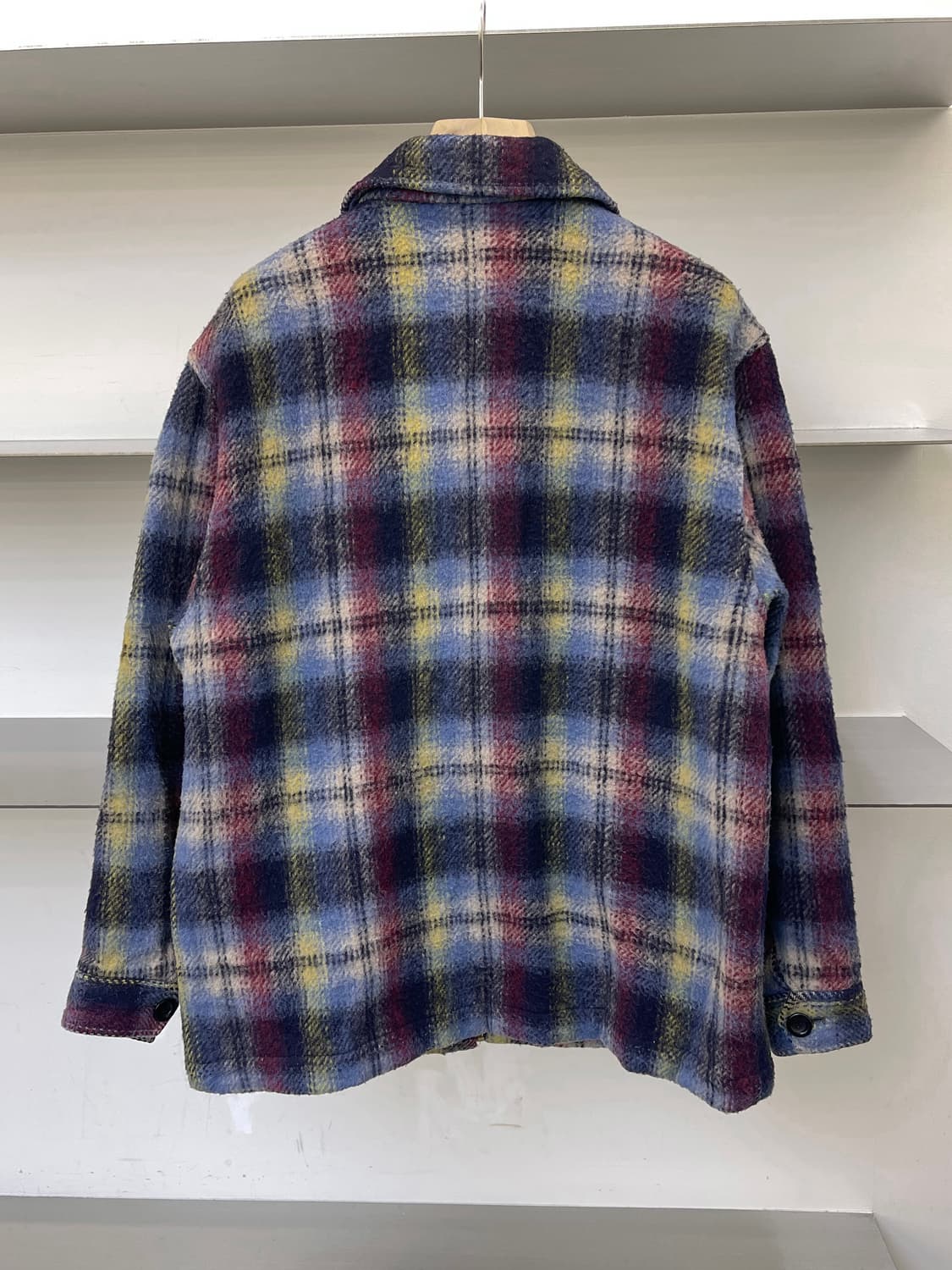 오시코시 타탄 체크 울 자켓 상품이미지4