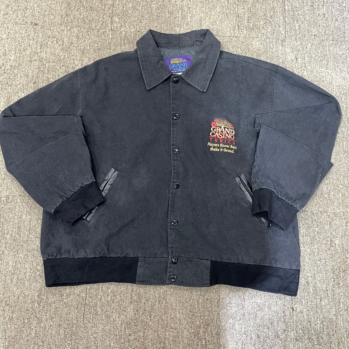 (XL) Grand Casino 빈티지 블랙 데님 워크 자켓 상품이미지4