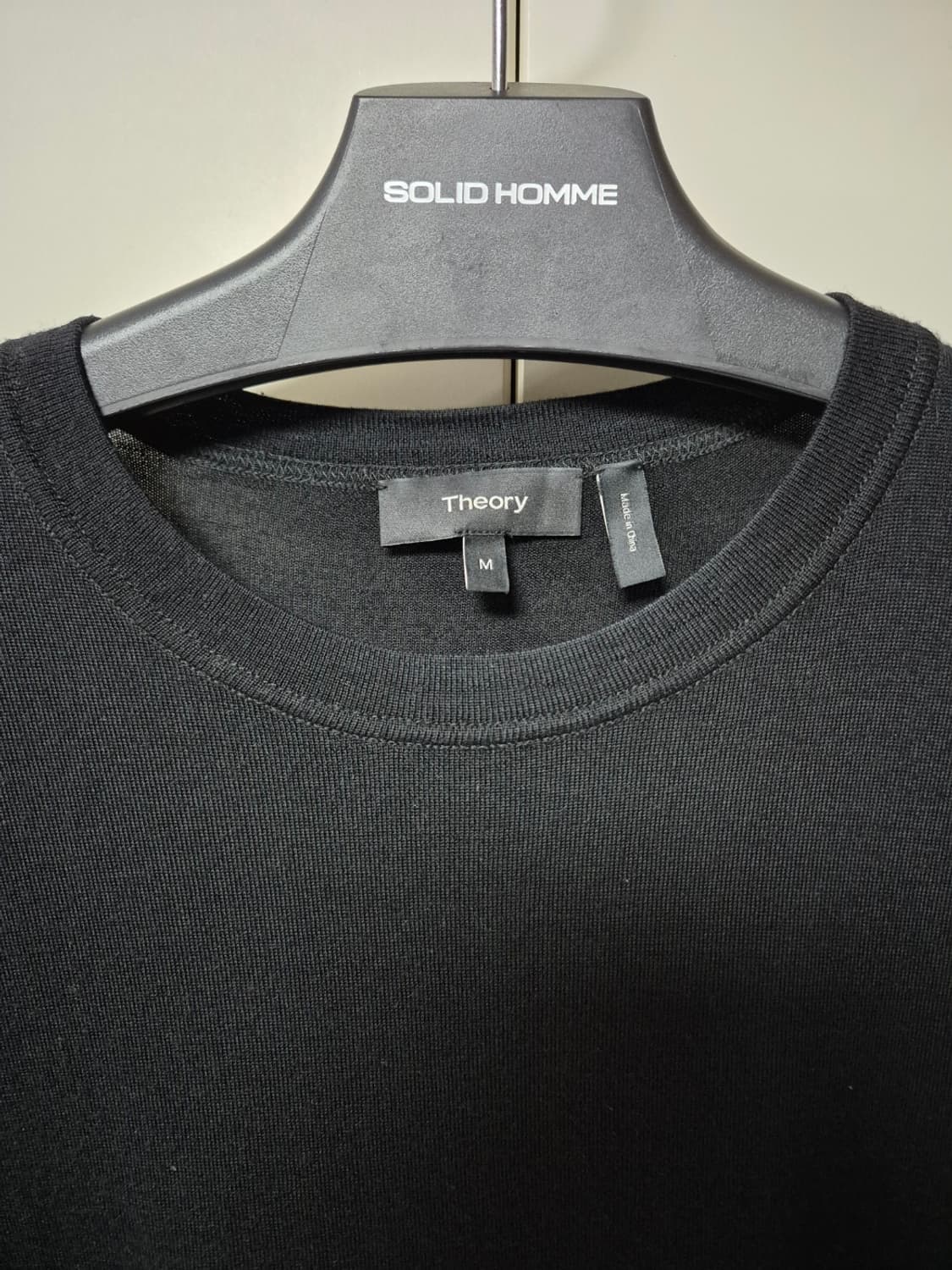 (M) 띠어리 리갈울 블랙 니트 반팔티셔츠 상품이미지3