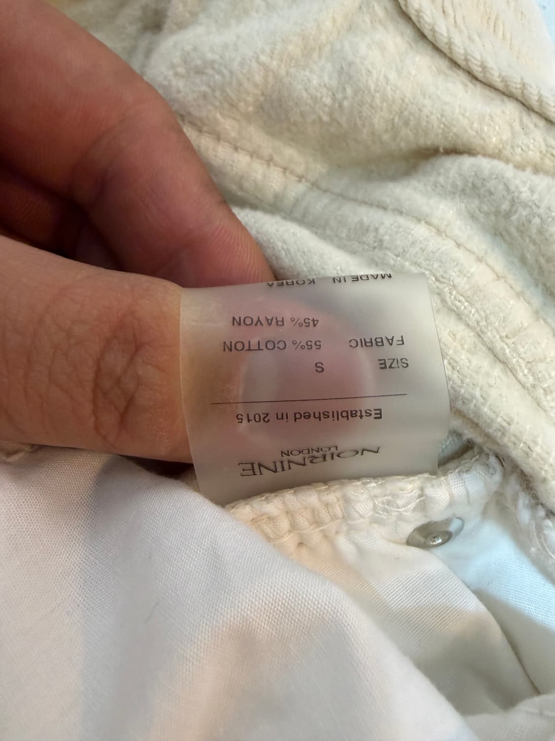 NOIRNINE 아이보리 데님 팬츠 S 상품이미지4