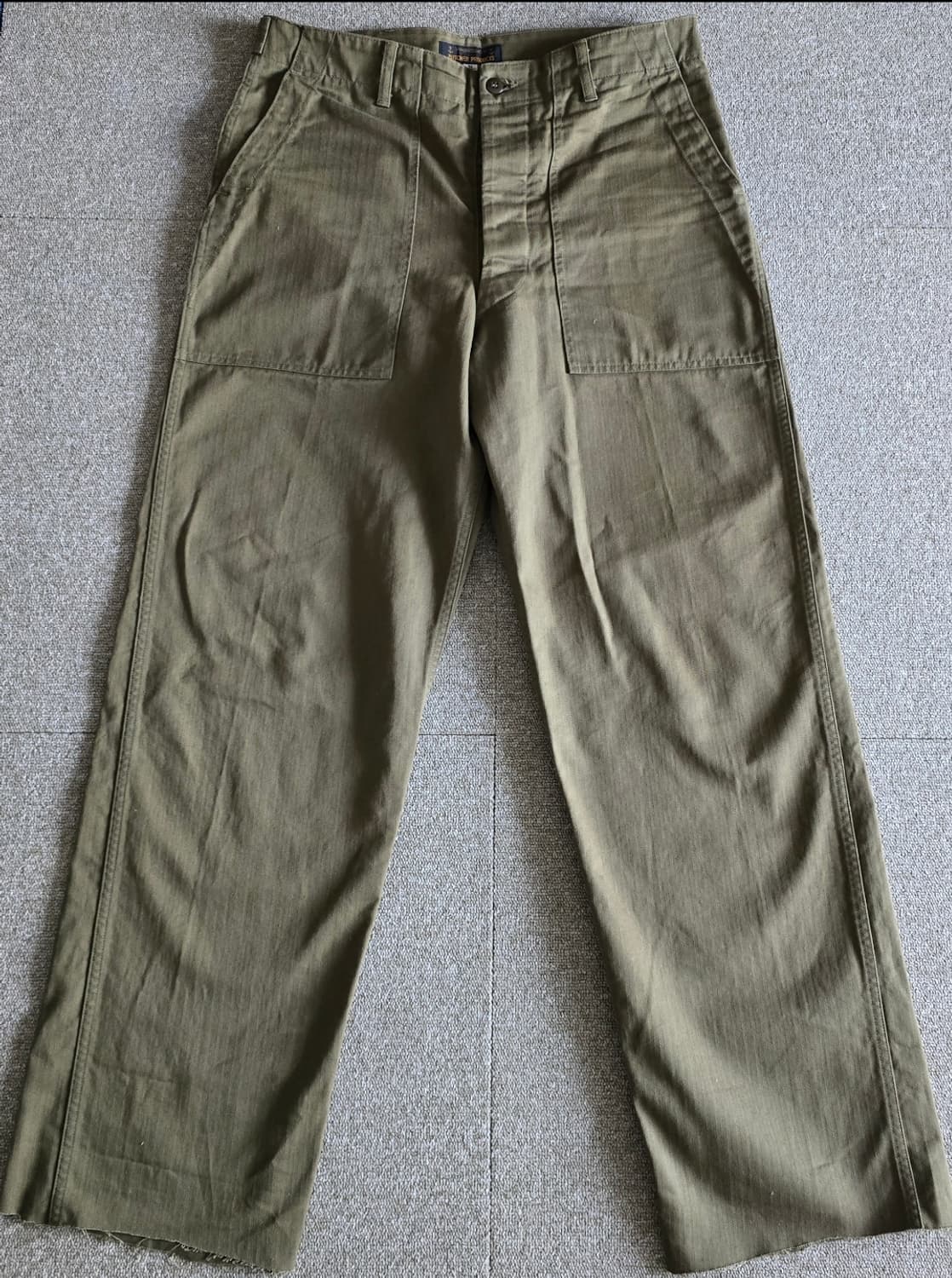 타임원클로딩 엣라코 헤링본 워크팬츠 36 올리브 트라우저 부처프로덕츠 상품이미지1