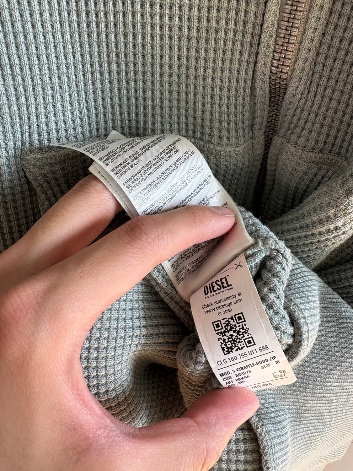 디젤 후드집업 민트 상품이미지3