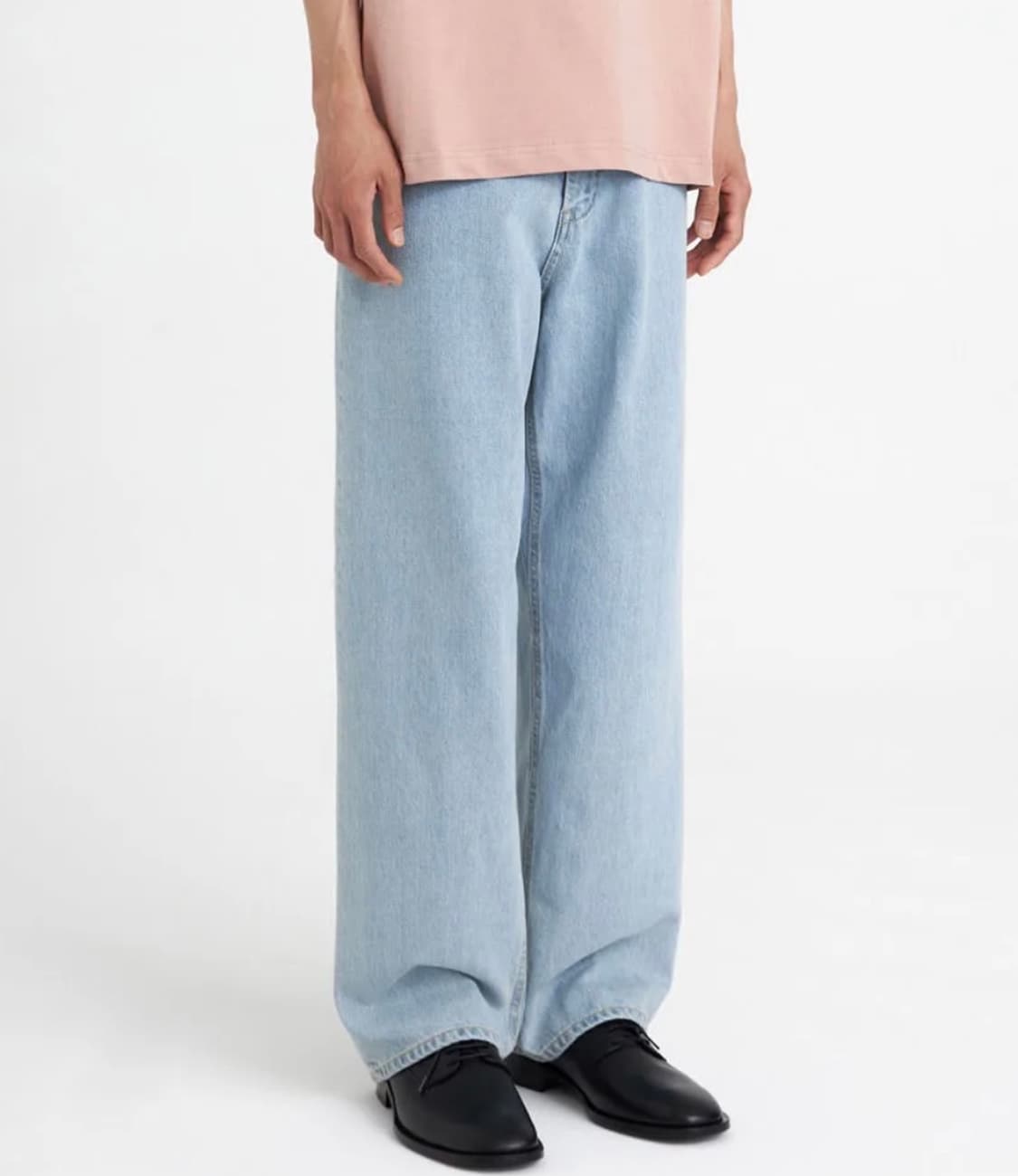 유스 와이드 데님 팬츠 라이트 블루 상품이미지1