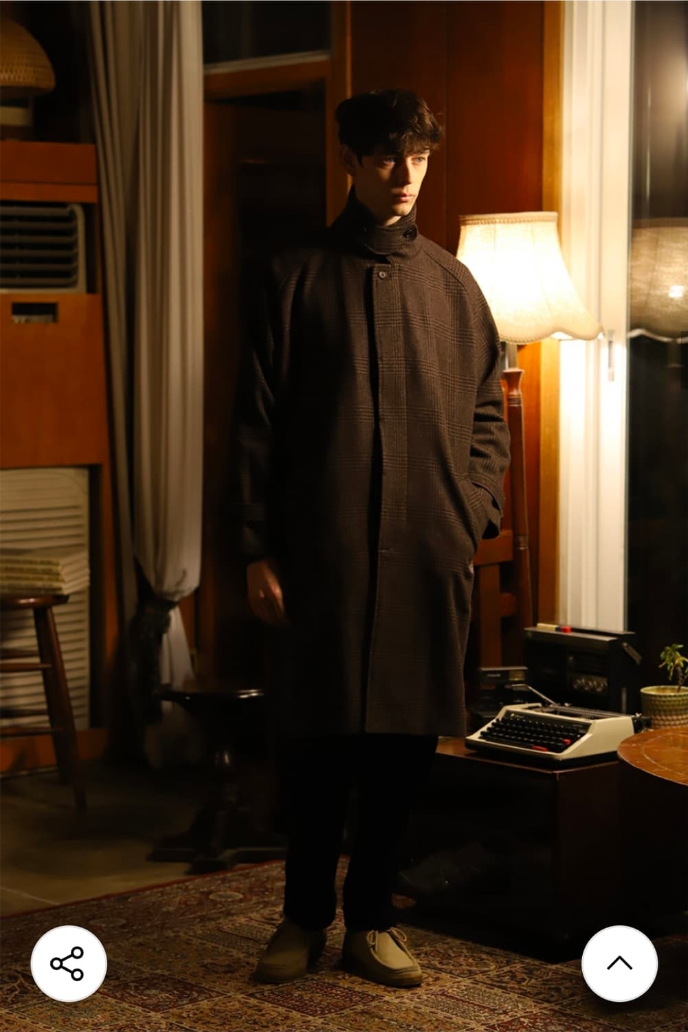 벨리프 글렌 체크 발마칸 코트 브라운 XL 상품이미지5