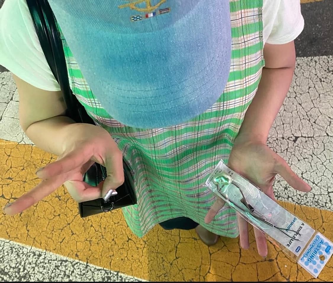 엔조블루스 시어 체크 슬리브리스탑 (Green) 상품이미지1