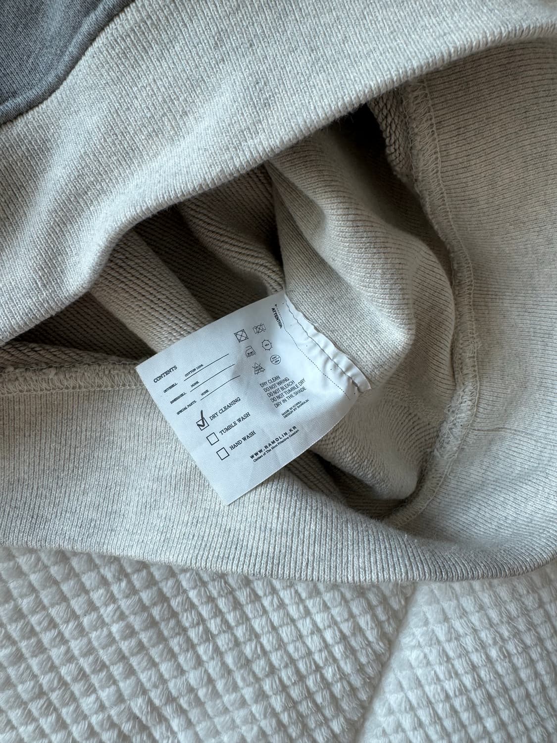 [RAMORIN]라모랭 하프집업 스웻셔츠_멜란지 그레이 투톤(XL) 상품이미지6