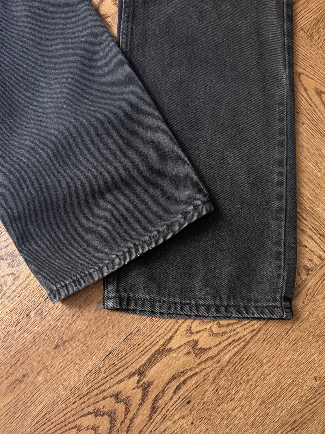 [40]리바이스 505 블랭크탭 빈티지 워싱 흑청 데님 팬츠 상품이미지7