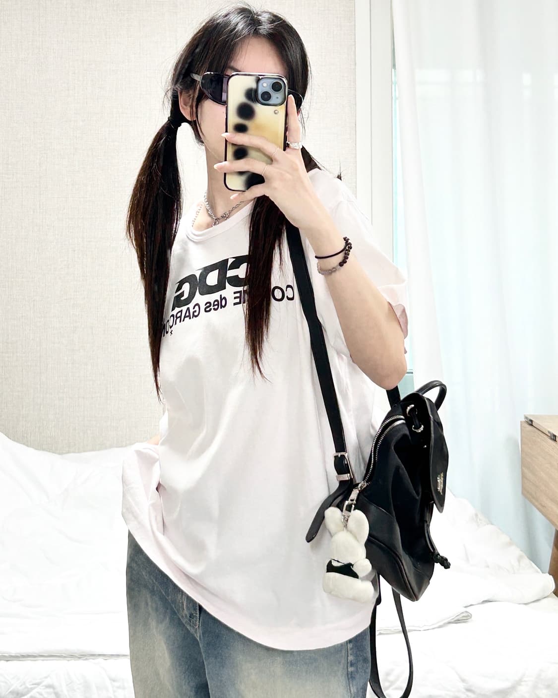 꼼데가르송 CDG 뮤트핑크 반팔 상품이미지1