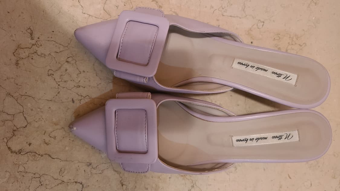 N.threa 라벤더 색상 가죽 뮬 슬리퍼 235~240 상품이미지1