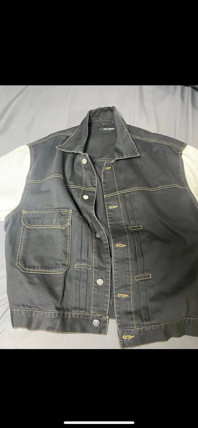 [S] 라프시몬스 투톤 데님 자켓 창모착용 상품이미지2