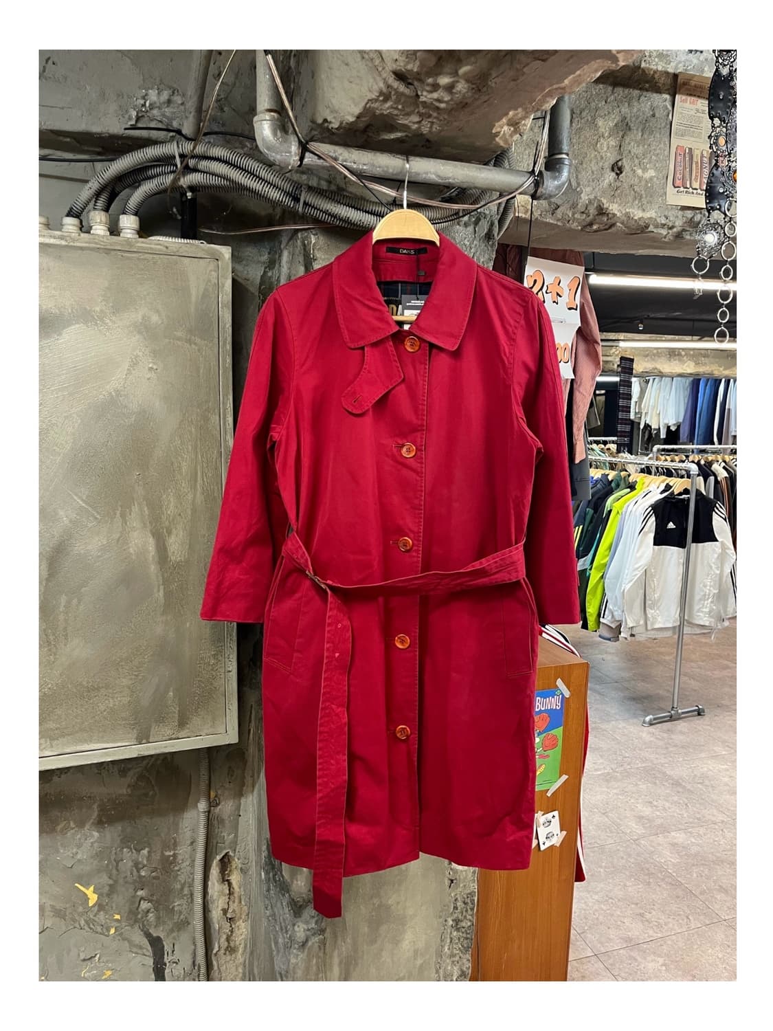 닥스 트렌치 코트 레드 #csz3020 상품이미지1