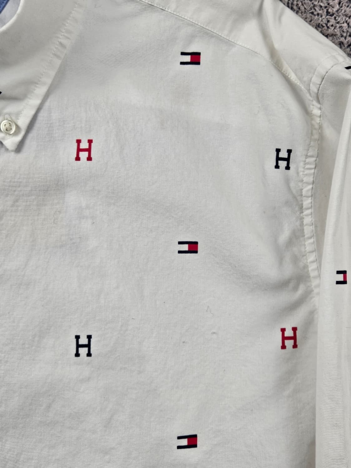타미힐피거 스펠 로고 패턴 코튼 셔츠 ( XL ) / 11081 상품이미지8