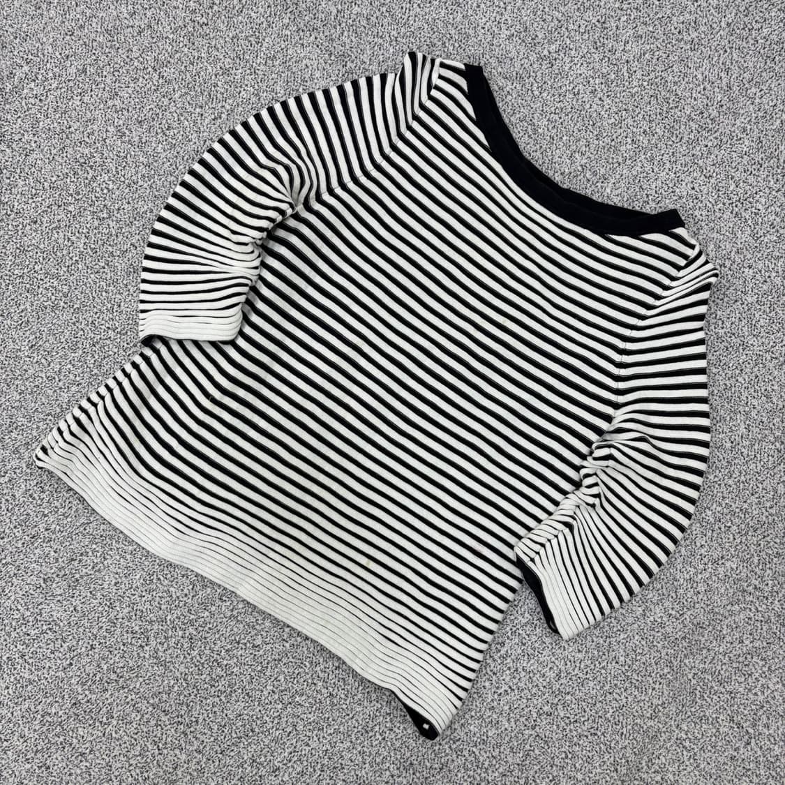 실측확인 코스 스트라이프 긴팔 니트티 0407J 상품이미지1