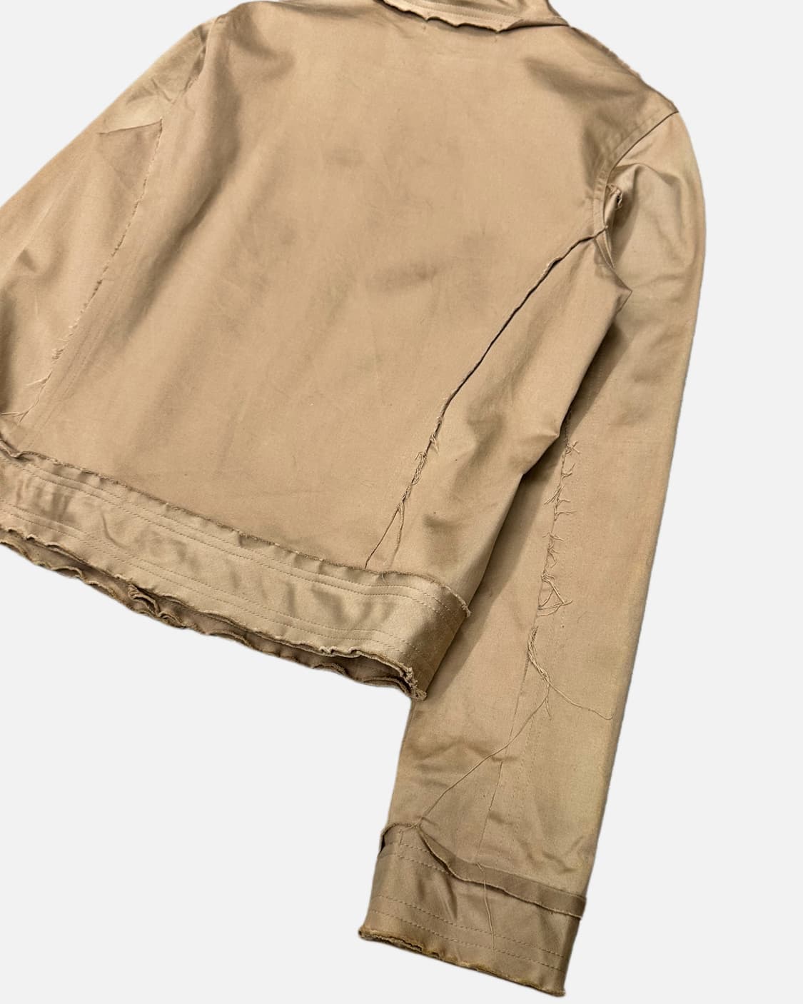 beige cotton cutting seam jacket 상품이미지6