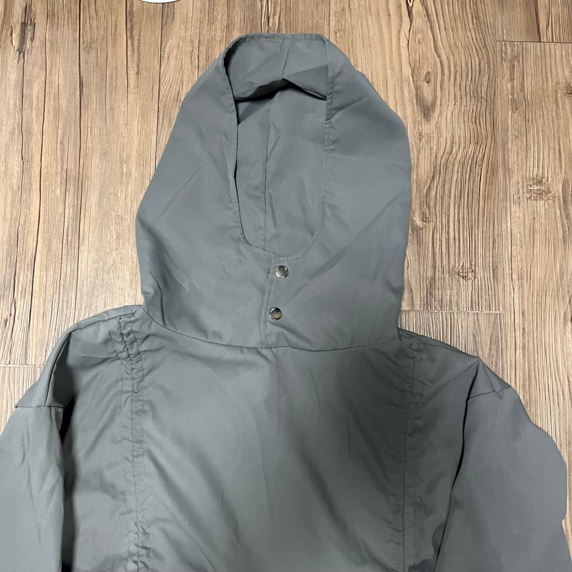 밑단 스트링 그레이 후드바막 상품이미지5