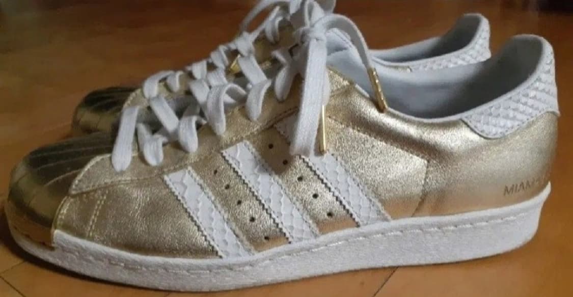 아디다스 MI(맞춤제작) 슈퍼스타 뱀피 메탈토 골드 260 상품이미지1