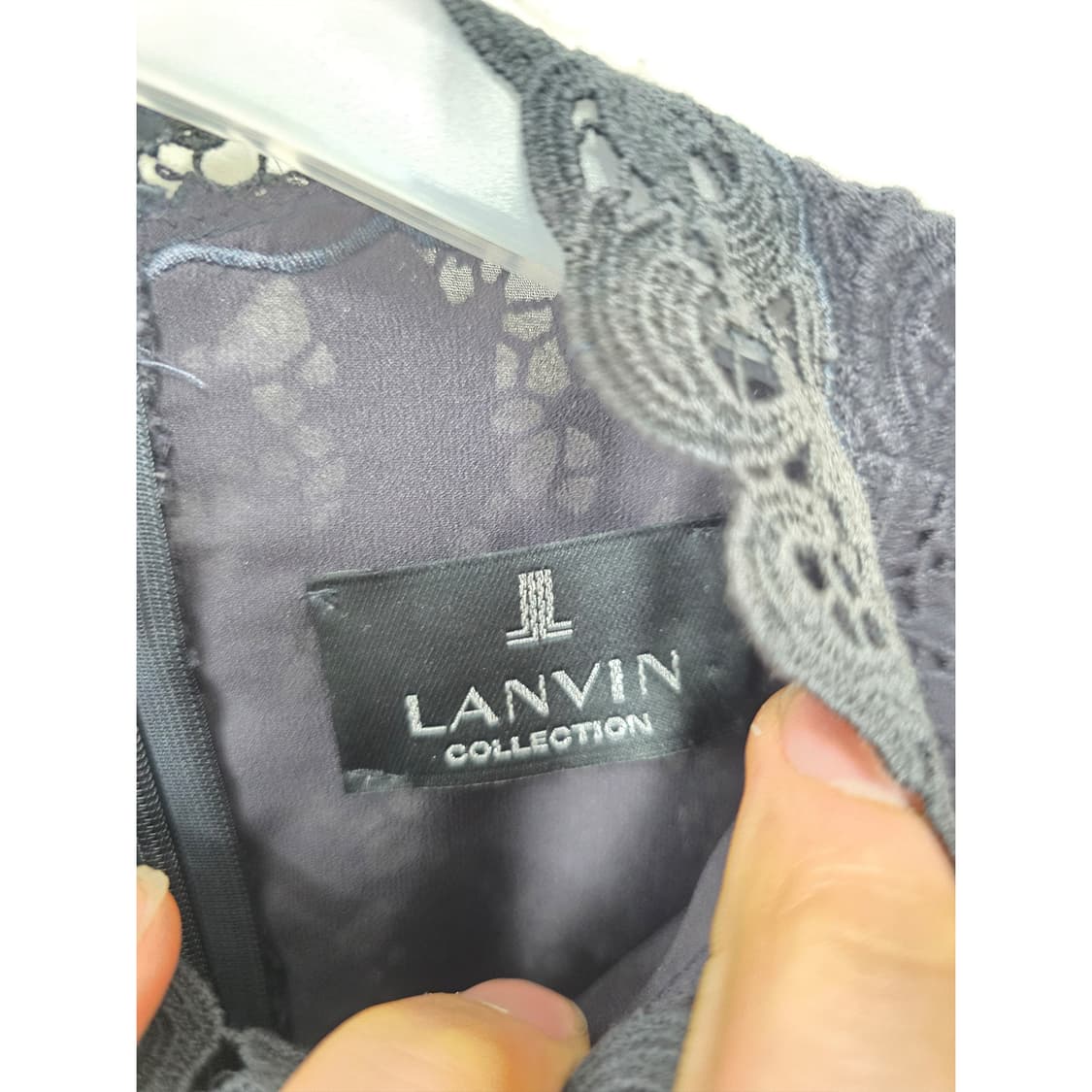 한섬 랑방 네이비 레이스 블라우스 L 상품이미지2