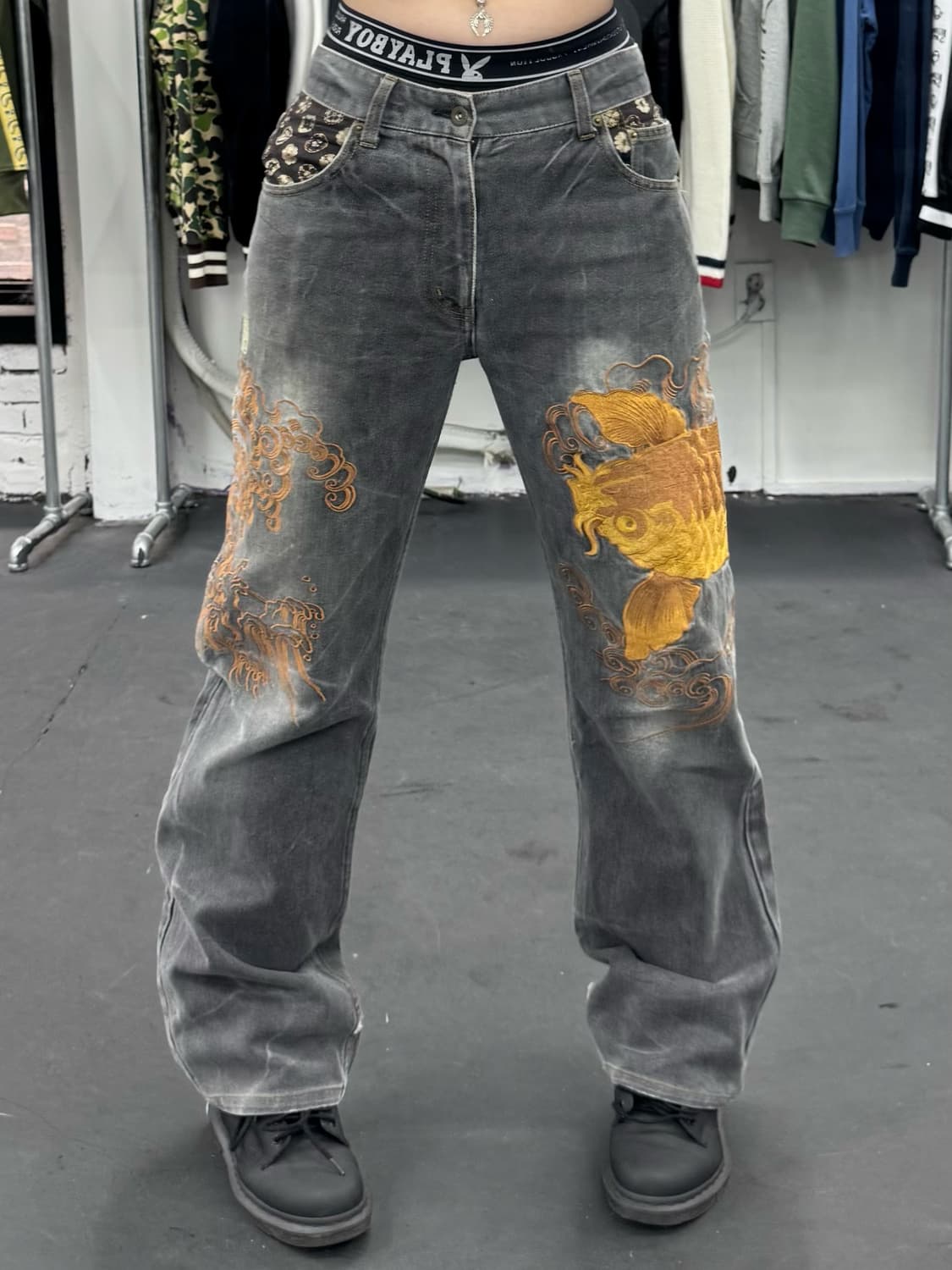 카라쿠리 타마시 오리엔탈 데님팬츠 상품이미지1