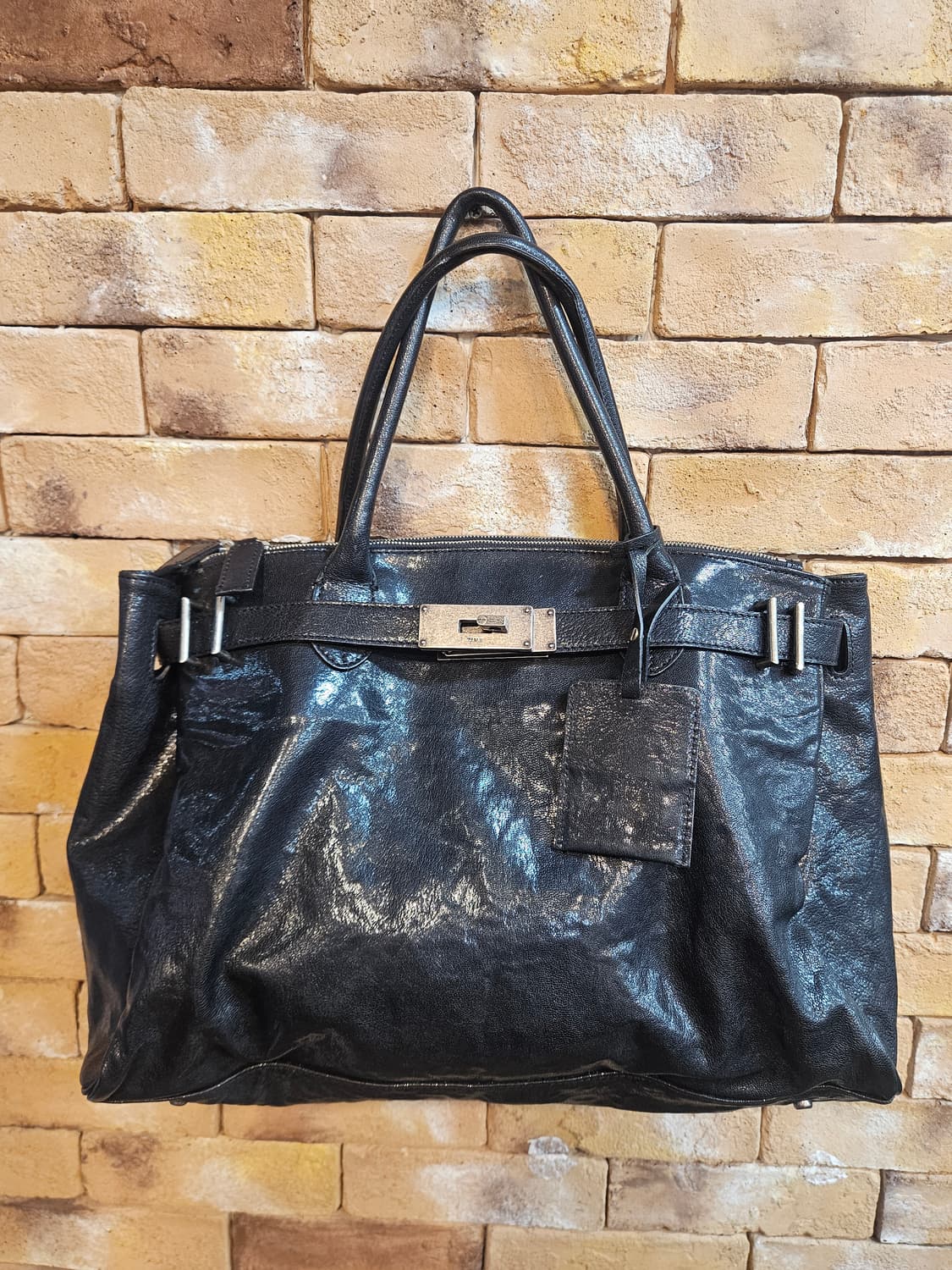 타임 블랙 가죽 가방 상품이미지1