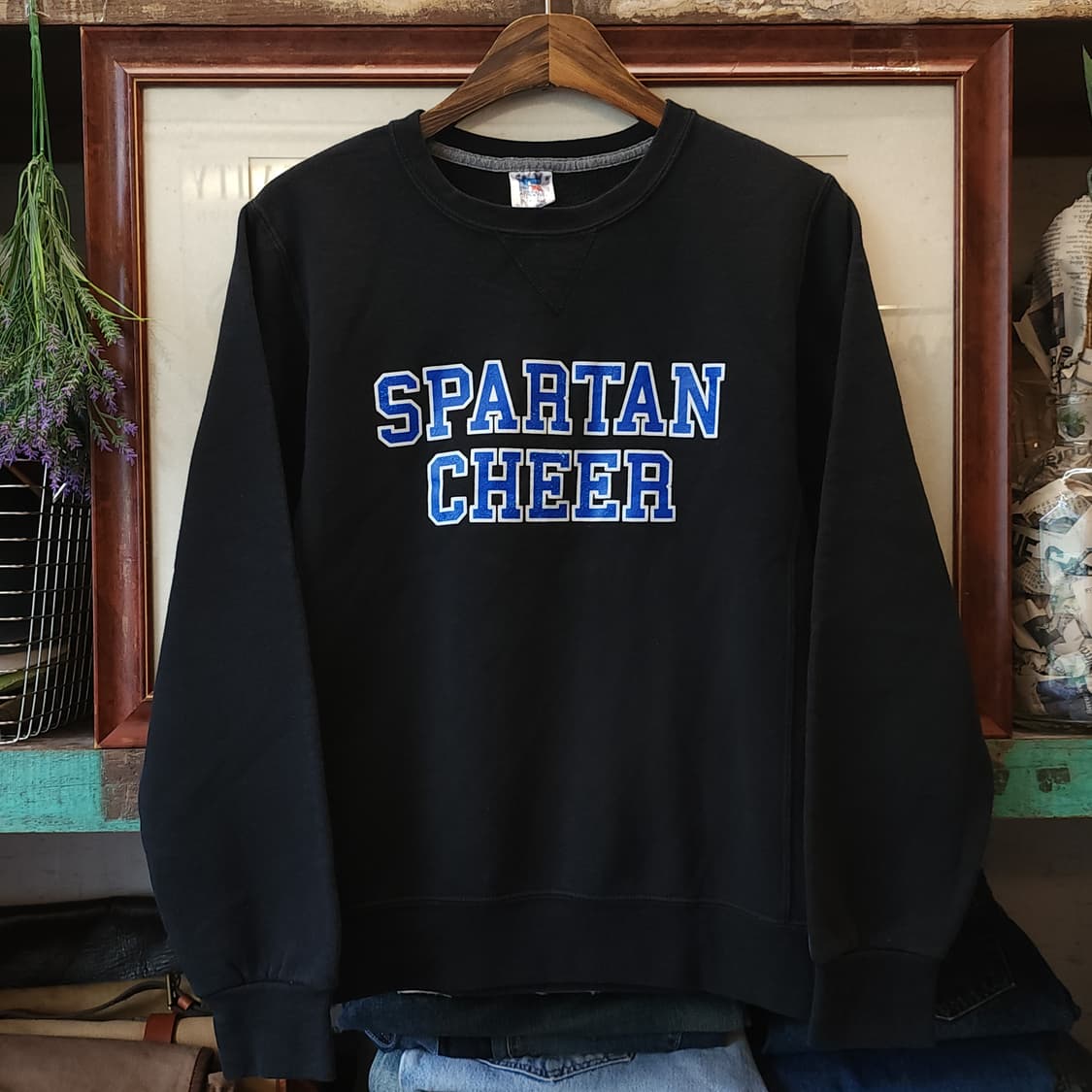 90s 러셀 맨투맨 스웻셔츠 스파르탄 치어 오리지널 빈티지 레터링 S 상품이미지1