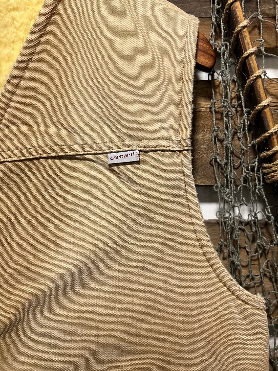 [M]80's 칼하트 Made in USA 더티워싱 브라운 워크 베스트 상품이미지3