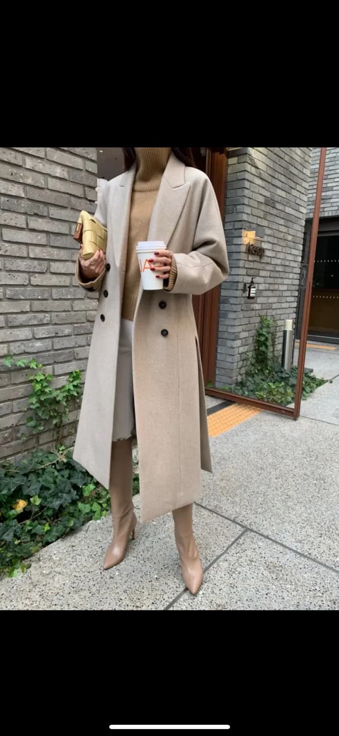 R2W 에스메랄다 더블 코트 - 블랙 상품이미지3