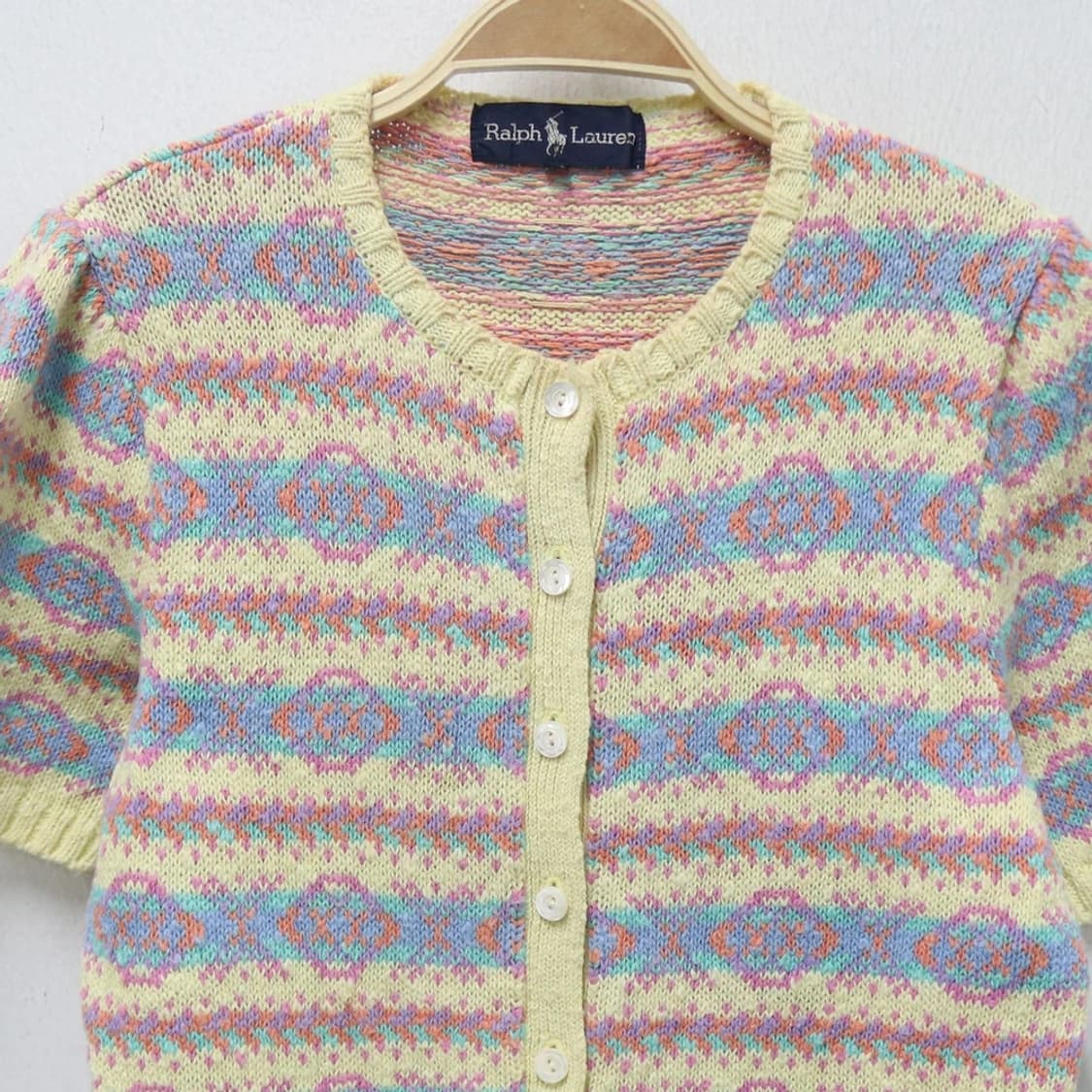 랄프로렌 오네갸루 패턴 반팔 가디건  61722 상품이미지5