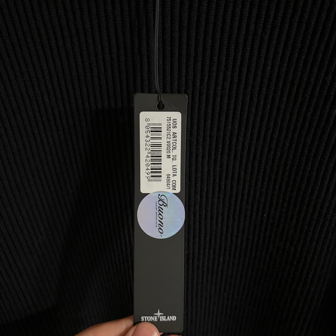 새상품(M)스톤아일랜드 와펜 로고 울 스웨터 니트 블랙 상품이미지4