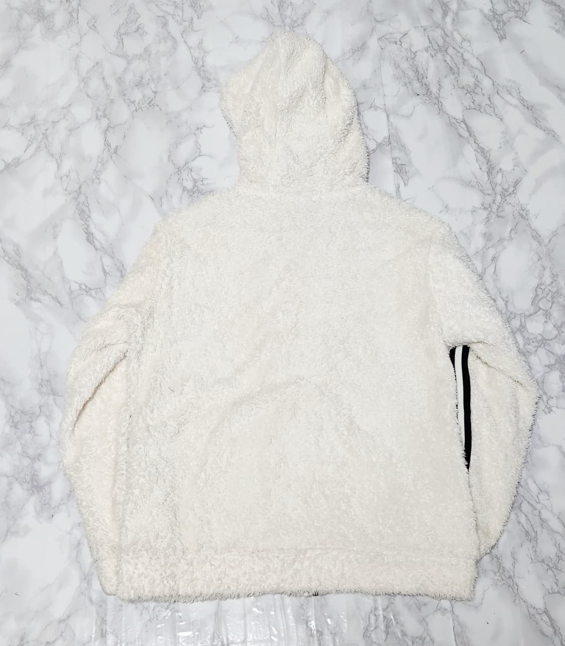 아디다스 삼선 흰검 뽀글이 후리스 후드 자켓 상품이미지3