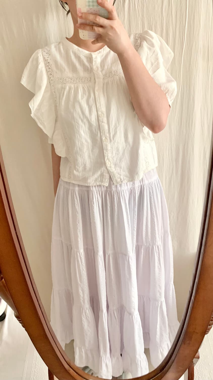 레이스 크로쉐 프릴 블라우스 상품이미지3