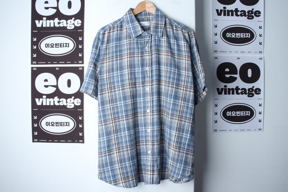(L-2XL) 스탠다드에러 반팔 카라 티셔츠 셔츠 남방-H3H33796 상품이미지2