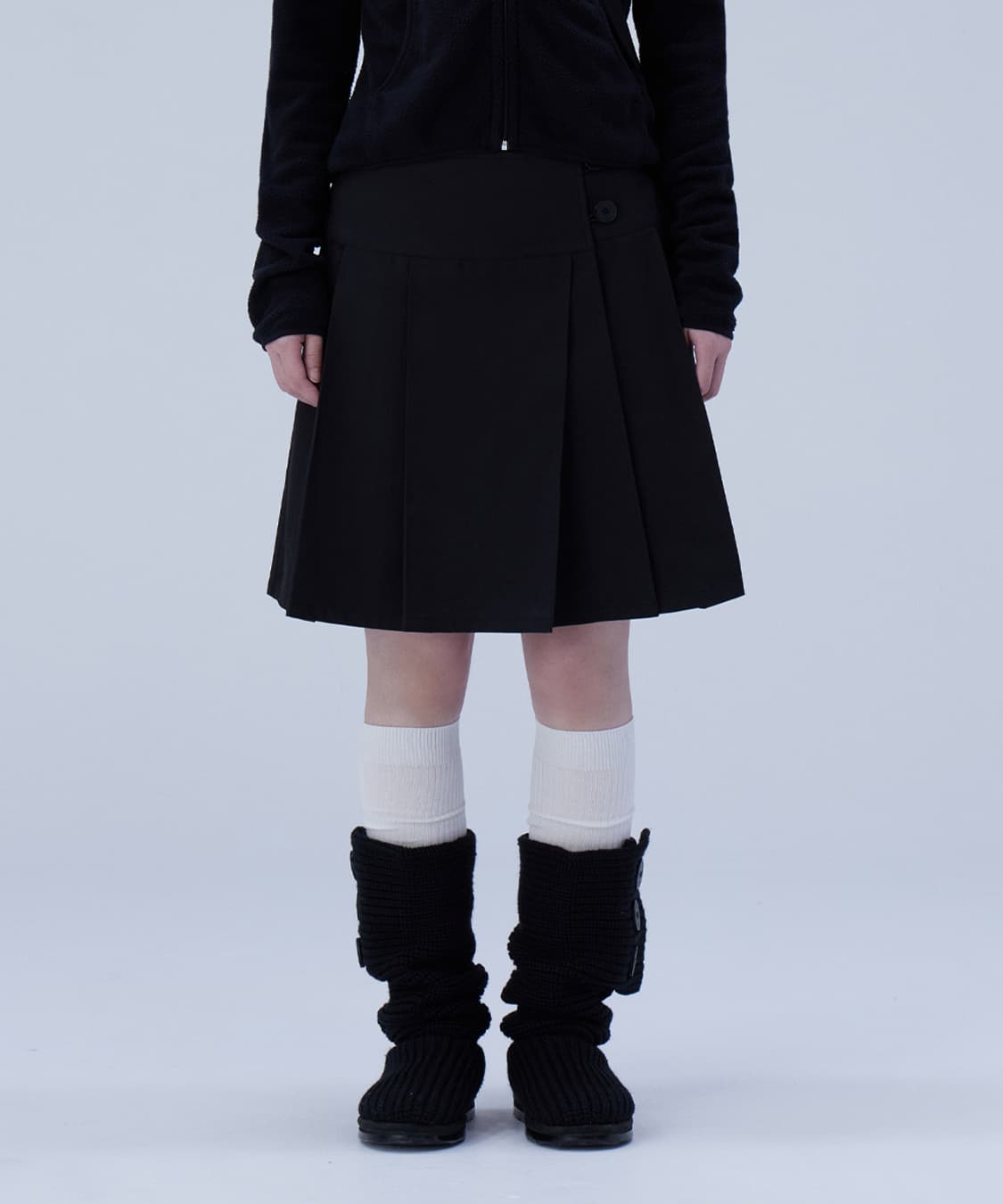 미세키서울 미디 랩 스커트 치마 Midi wrap skirt BLACK 상품이미지1