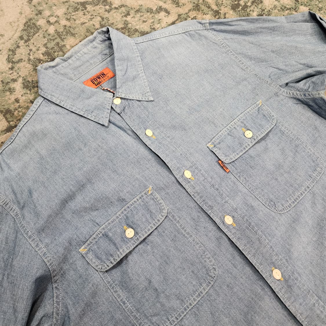 90s제작 에드윈 샴브레이셔츠 상품이미지3